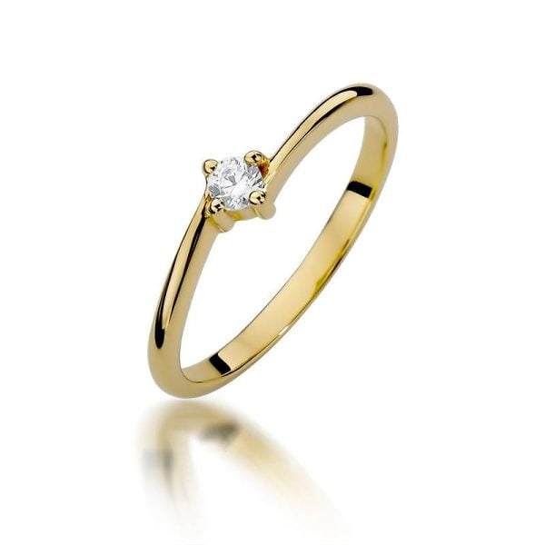 Anello Solitario in Oro con Diamante 0,09 ct