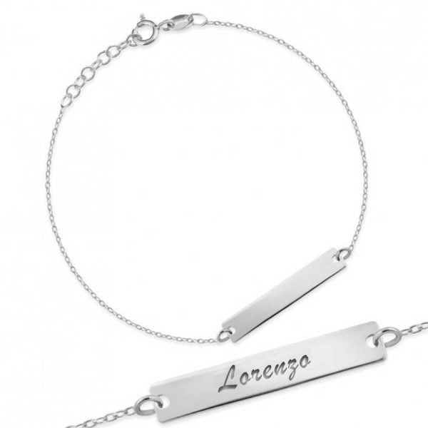 Bracciale in Argento Piastrina Rodiato