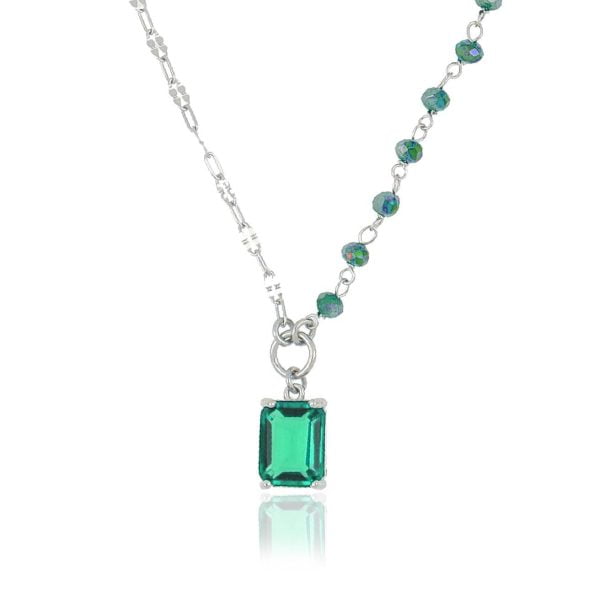 Collana Crystal Square con Zirconi Verdi