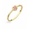 Anello Hearts Kids Tondeggiante in Oro e Cubic Zirconia Rosa