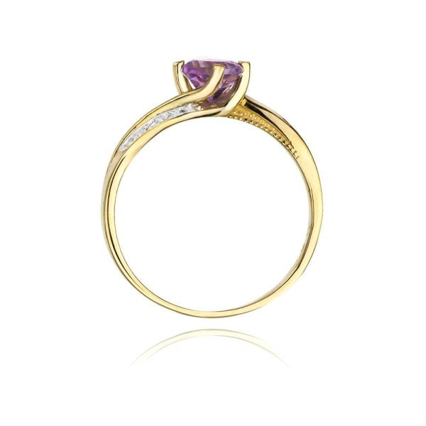 Anello in Oro con Ametista 0,50 ct e Diamanti 0,05 ct