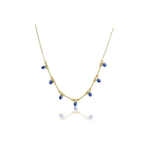 Collana Rainbow Dorata con Pietre Blu