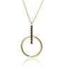 Collana Omega Small Dorata con Zirconi Neri