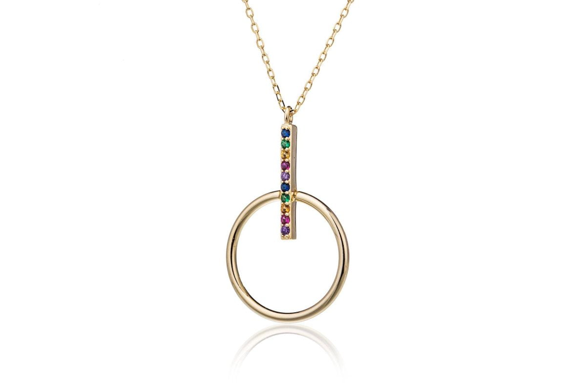 Collana Omega Small Dorata con Zirconi Multicolor