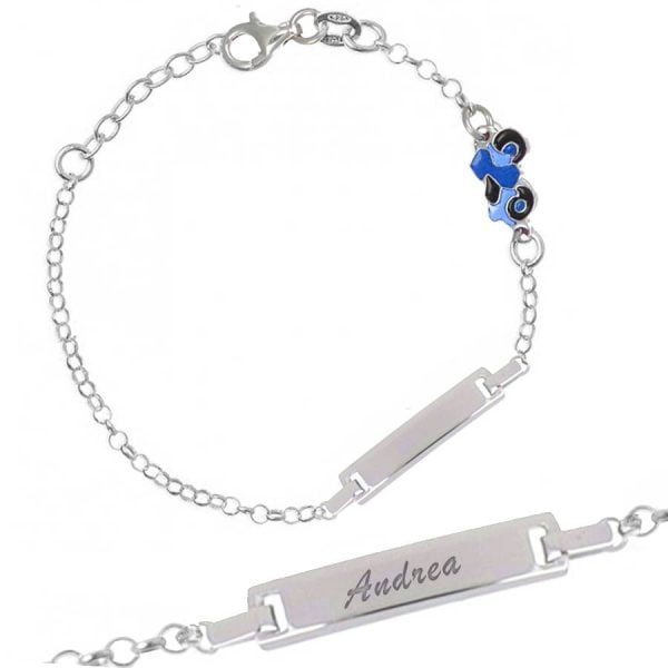 Bracciale Incidibile con Moto Blu