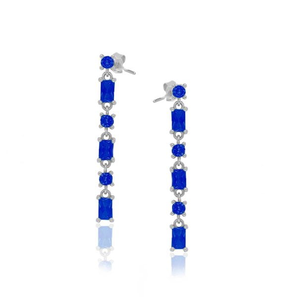 Orecchini Crystal Rodiati con Zirconi Blu