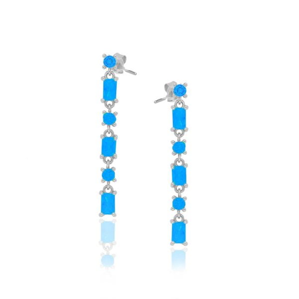 Orecchini Crystal Rodiati con Zirconi Azzurri