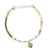 Bracciale Snake con Pietre Bianche e Cuore Pendente