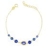 Bracciale Rugiada Dorato con Zircone Blu