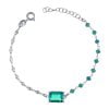 Bracciale Crystal Square Rodiato con Zircone Verde