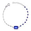 Bracciale Crystal Square Rodiato con Zirconi Blu