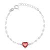 Bracciale Crystal Heart Rodiato con Zircone Rosso