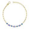 Bracciale Crystal Dorato con Zirconi Blu