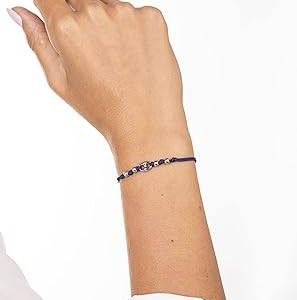 Bracciale Marina Blu Rodiato con Palline