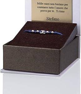 Bracciale Marina Blu Rodiato con Palline