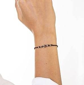 Bracciale Marina Marrone Dorato con Palline