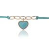 Bracciale Dorato con Cuore Smaltato Turchese