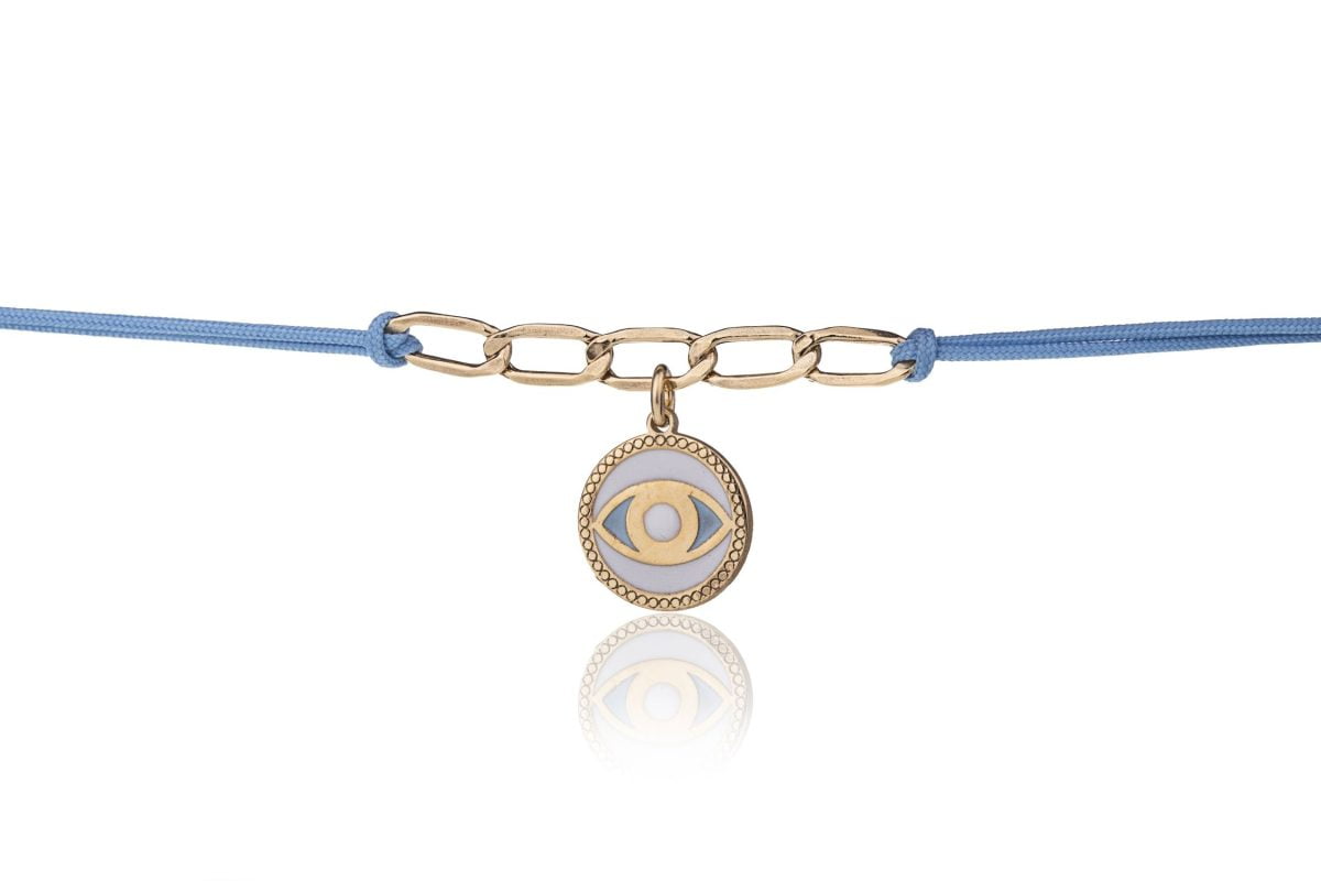 Bracciale Azzurro con Occhio Dorato