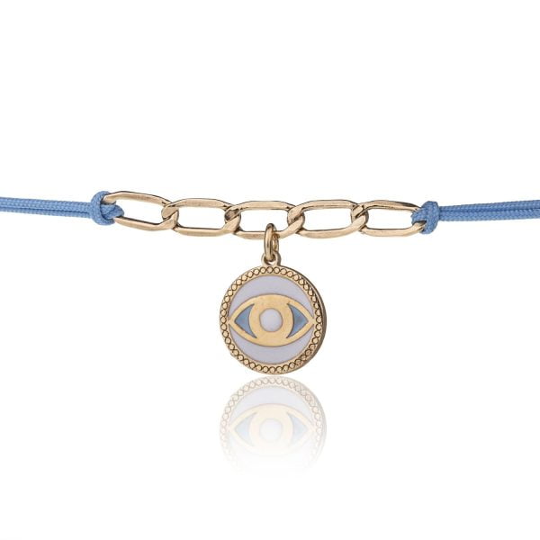 Bracciale Azzurro con Occhio Dorato