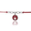 Bracciale Rosso con Croce su Cuore Rodiato