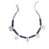 Bracciale Fantasia Rodiato Anellini Blu