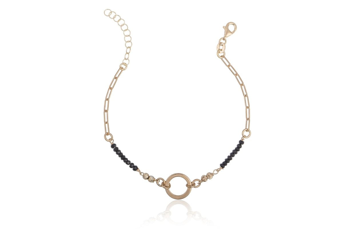 Bracciale Dorato con Pietrine e Cerchio