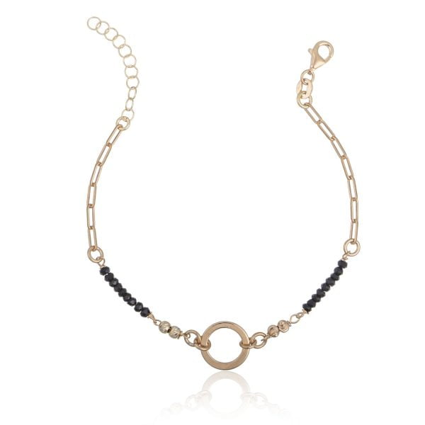 Bracciale Dorato con Pietrine e Cerchio