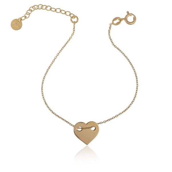 Bracciale Argento Cuore Passante Dorato