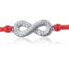 Bracciale in Argento in Corda Rosso Infinito Strass Rodiato