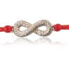 Bracciale in Argento in Corda Rosso Infinito Strass Dorato