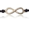 Bracciale in Argento in Corda Nero Infinity Dorato