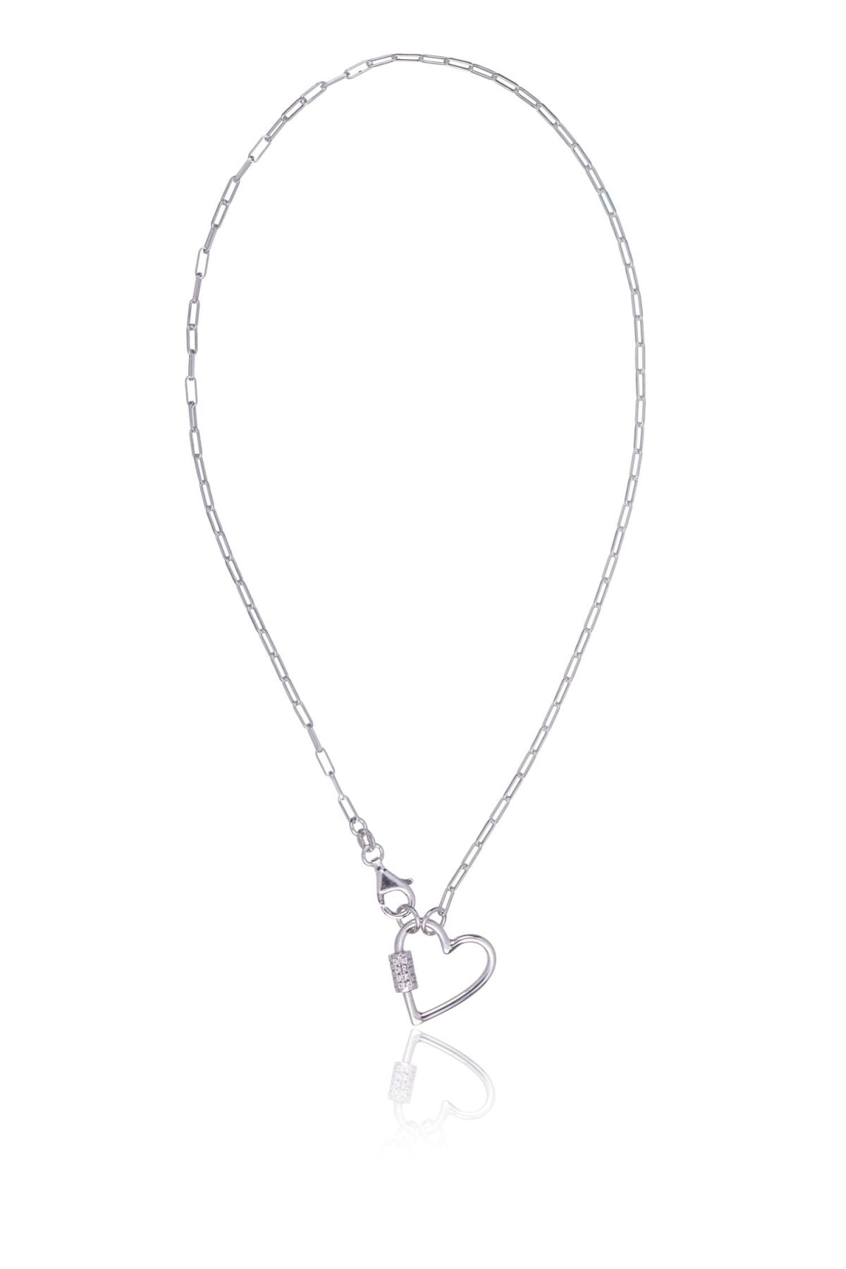 Choker Rodiato Cuore con Zirconi