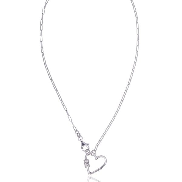 Choker Rodiato Cuore con Zirconi