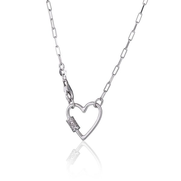 Choker Rodiato Cuore con Zirconi