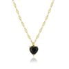 Collana Dorata Crystal Heart Nera