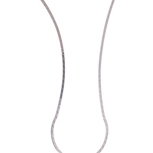 Collana Rodiata Catena Piatta Con Disegno 50cm