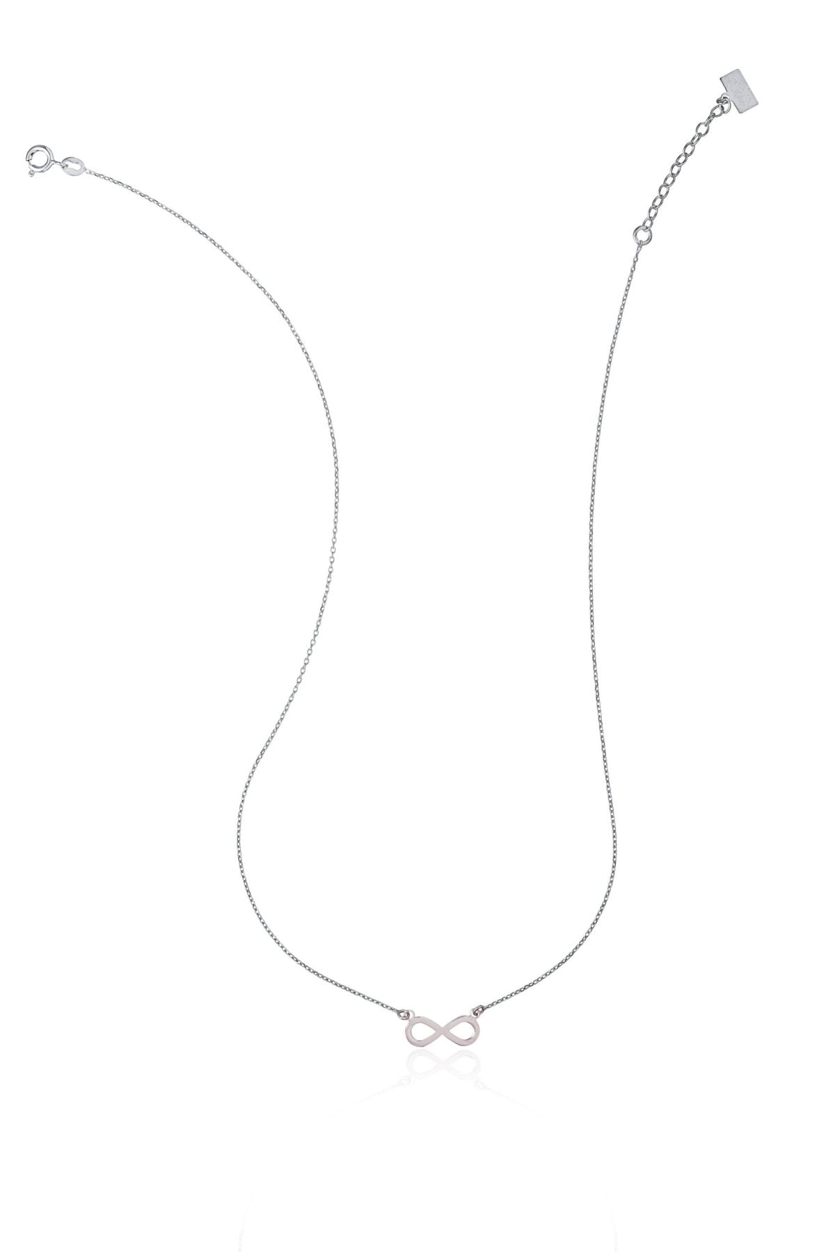 Collana in Argento Rodiata con Infinito