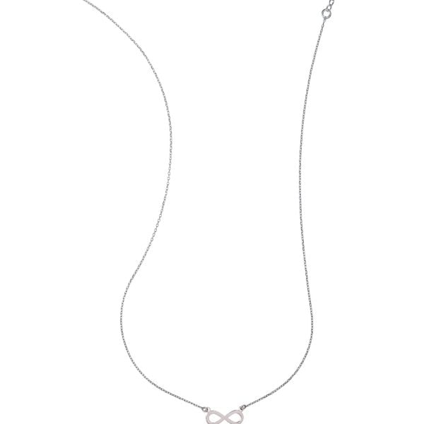 Collana in Argento Rodiata con Infinito