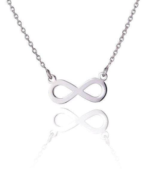 Collana in Argento Rodiata con Infinito