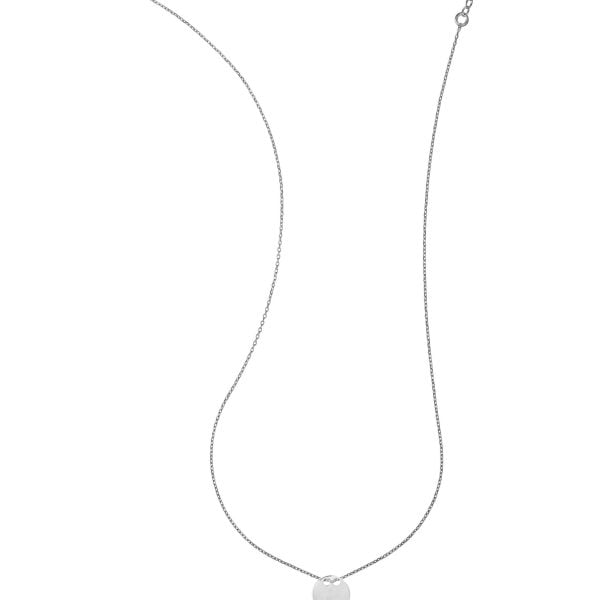 Collana In Argento Rodiata con Tondo