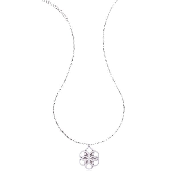 Collana Rodiata con Fiore 6 Petali