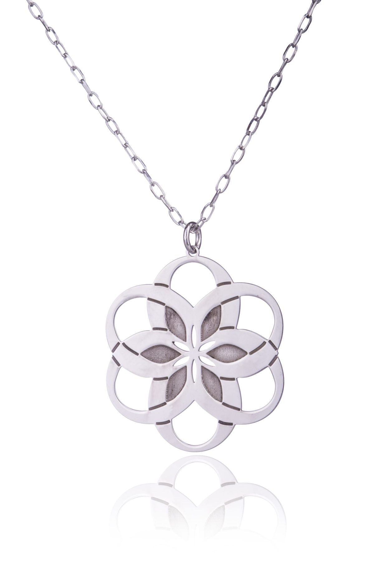 Collana Rodiata con Fiore 6 Petali