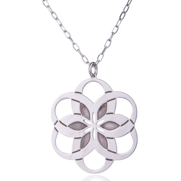 Collana Rodiata con Fiore 6 Petali