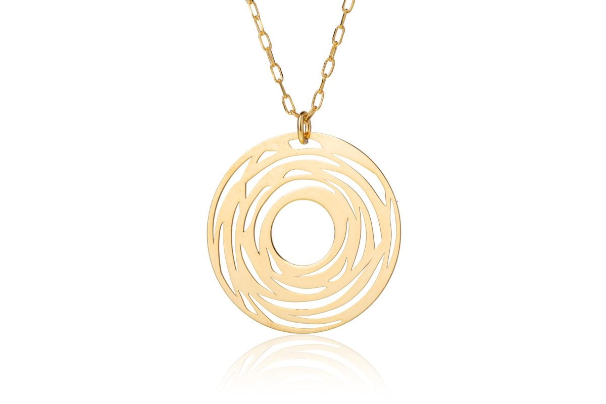 Collana Dorata con Cerchio Spirale