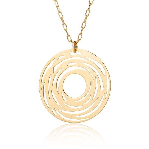 Collana Dorata con Cerchio Spirale