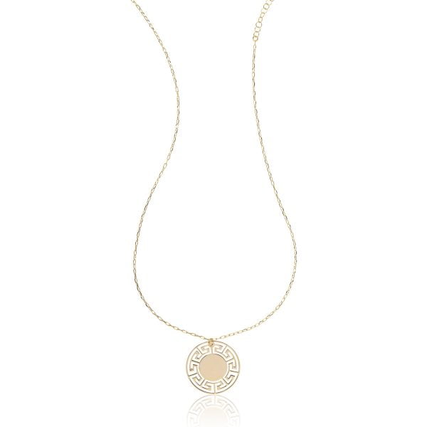 Collana Dorata con Sole e Meandri