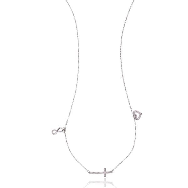 Collana in Argento Rodiata Trilogy