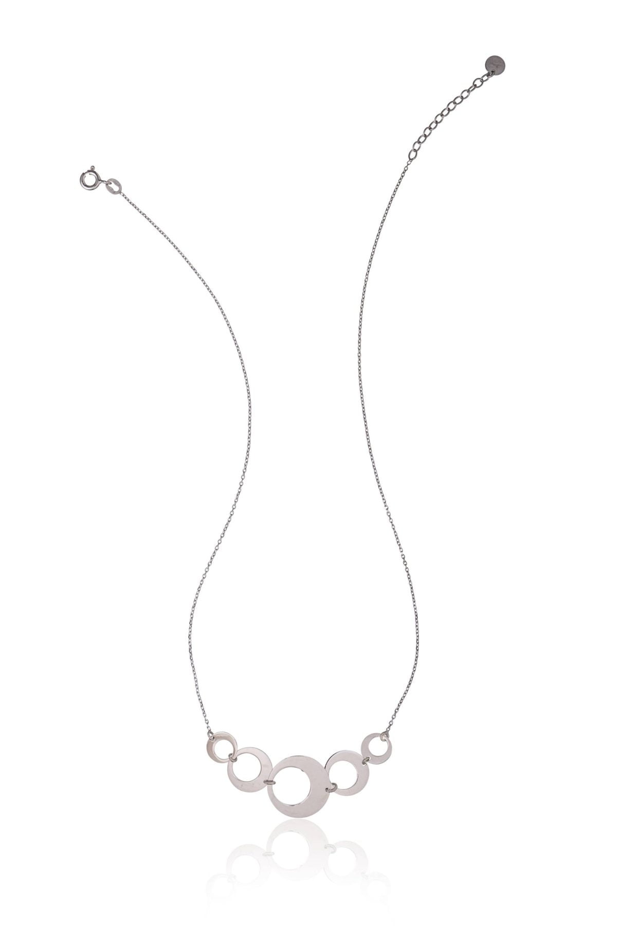 Collana in Argento Rodiata Cerchi