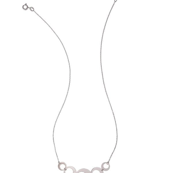 Collana in Argento Rodiata Cerchi