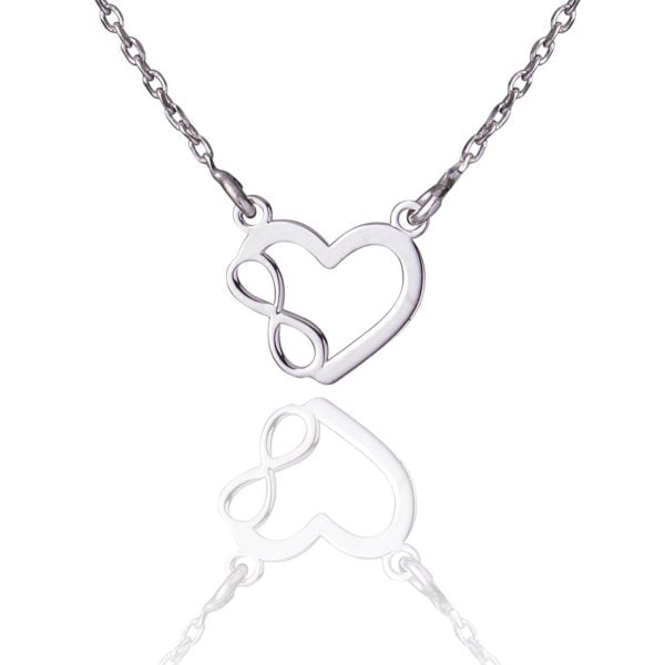 Collana in Argento Rodiata Infinity Love